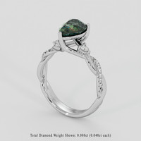 2.06 Ct. Green Sapphire Ring, Platinum 950 2