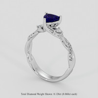 0.66 Ct. Blue Sapphire Ring, Platinum 950 2