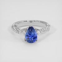 1.75 Ct. Blue Sapphire Ring, Platinum 950 1