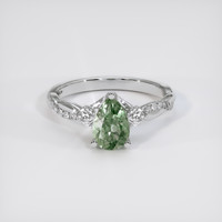 1.20 Ct. Green Sapphire Ring, Platinum 950 1