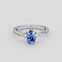 1.41 Ct. Blue Sapphire Ring, Platinum 950 1