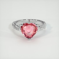 2.04 Ct. Padparadscha Sapphire Ring, Platinum 950 1
