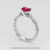 0.85 Ct. Reddish Pink Sapphire Ring, Platinum 950 2