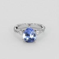 3.20 Ct. Blue Sapphire Ring, Platinum 950 1