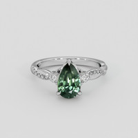 1.77 Ct. Green Sapphire Ring, Platinum 950 1