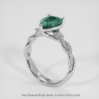1.43 Ct. Bluish Green Sapphire Ring, Platinum 950 2