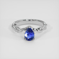 1.05 Ct. Blue Sapphire Ring, Platinum 950 1