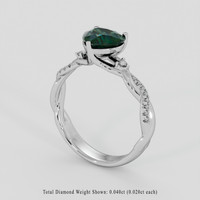 1.40 Ct. Bluish Green Sapphire Ring, Platinum 950 2