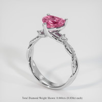 2.02 Ct. Purplish Pink Sapphire Ring, Platinum 950 2