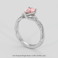 1.52 Ct. Padparadscha Sapphire Ring, Platinum 950 2