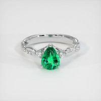 1.01 Ct. Emerald Ring, Platinum 950 1