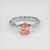 1.09 Ct. Padparadscha Sapphire Ring, Platinum 950 1