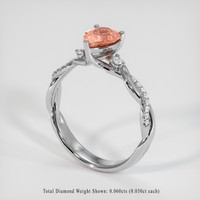 1.09 Ct. Padparadscha Sapphire Ring, Platinum 950 2