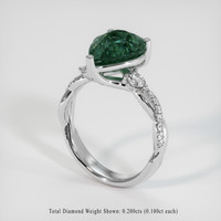 3.27 Ct. Bluish Green Sapphire Ring, Platinum 950 2