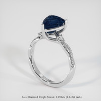 2.77 Ct. Blue Sapphire Ring, Platinum 950 2
