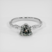 1.42 Ct. Greenish Brown Sapphire Ring, Platinum 950 1