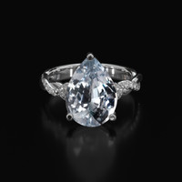 6.83 Ct. White Sapphire Ring, Platinum 950 1