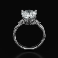6.83 Ct. White Sapphire Ring, Platinum 950 3