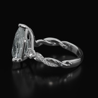 6.83 Ct. White Sapphire Ring, Platinum 950 4