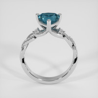 2.12 Ct. Greenish Blue Sapphire Ring, Platinum 950 3