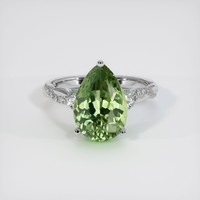 5.26 Ct. Green Sapphire Ring, Platinum 950 1