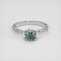 0.66 Ct. Bluish Green Sapphire Ring, Platinum 950 1