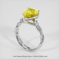 4.07 Ct. Yellow Sapphire Ring, Platinum 950 2