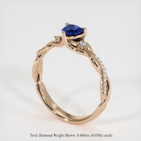 0.70 Ct. Sapphire Ring, 14K Rose Gold 2