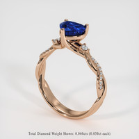 1.67 Ct. Blue Sapphire Ring, 14K Rose Gold 2