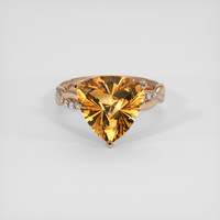 8.44 Ct. Yellowish Orange Citrine Ring, 14K Rose Gold 1