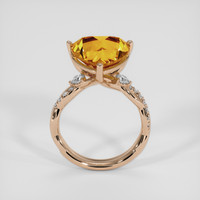 8.44 Ct. Yellowish Orange Citrine Ring, 14K Rose Gold 3