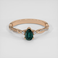 0.47 Ct. Green to Purple Alexandrite Ring, 14K Rose Gold 1