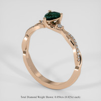 0.47 Ct. Green to Purple Alexandrite Ring, 14K Rose Gold 2