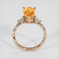 3.14 Ct. Reddish Orange Imperial Topaz Ring, 14K Rose Gold 3