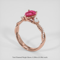 1.25 Ct. Pink Sapphire Ring, 14K Rose Gold 2