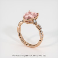 4.17 Ct. Padparadscha Sapphire Ring, 14K Rose Gold 2