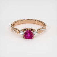 0.47 Ct. Ruby Ring, 14K Rose Gold 1