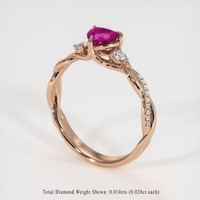 0.47 Ct. Ruby Ring, 14K Rose Gold 2