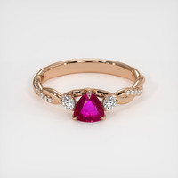 0.56 Ct. Ruby Ring, 14K Rose Gold 1