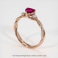 0.56 Ct. Ruby Ring, 14K Rose Gold 2