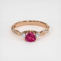 0.47 Ct. Ruby Ring, 14K Rose Gold 1