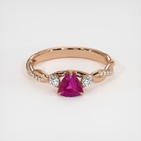 0.58 Ct. Ruby Ring, 14K Rose Gold 1