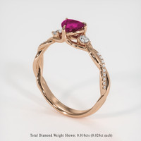 0.58 Ct. Ruby Ring, 14K Rose Gold 2