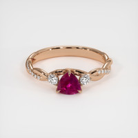 0.51 Ct. Ruby Ring, 14K Rose Gold 1