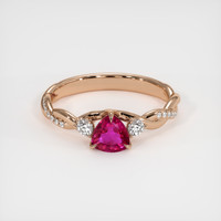 0.52 Ct. Ruby Ring, 14K Rose Gold 1