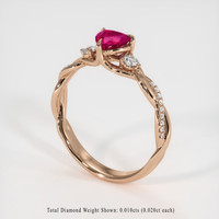 0.52 Ct. Ruby Ring, 14K Rose Gold 2