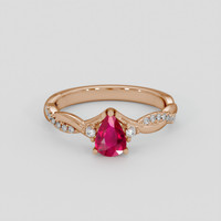 0.43 Ct. Pinkish Red Ruby Ring, 14K Rose Gold 1
