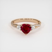 1.60 Ct. Ruby Ring, 14K Rose Gold 1