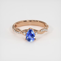 0.85 Ct. Blue Sapphire Ring, 14K Rose Gold 1
