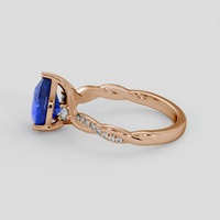 1.75 Ct. Blue Sapphire Ring, 14K Rose Gold 4
